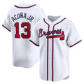 Atlanta Braves #13 MWATKINSld Acu?a Jr. White MWATKINS Home Limited Player Jersey