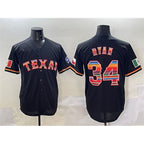 Texas Rangers #34 Nolan Ryan Black MWATKINS Mexico Limited Stitched Jersey