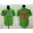 Philadelphia Phillies #3 Bryce Harper Light Green MWATKINS Phanatic With 2024 Division Champions Patch Limited Stitched Jersey