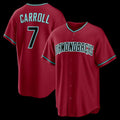 Arizona Diamondbacks #7 Corbin Carroll Crimson MWATKINS Alternate 2 Replica Jersey