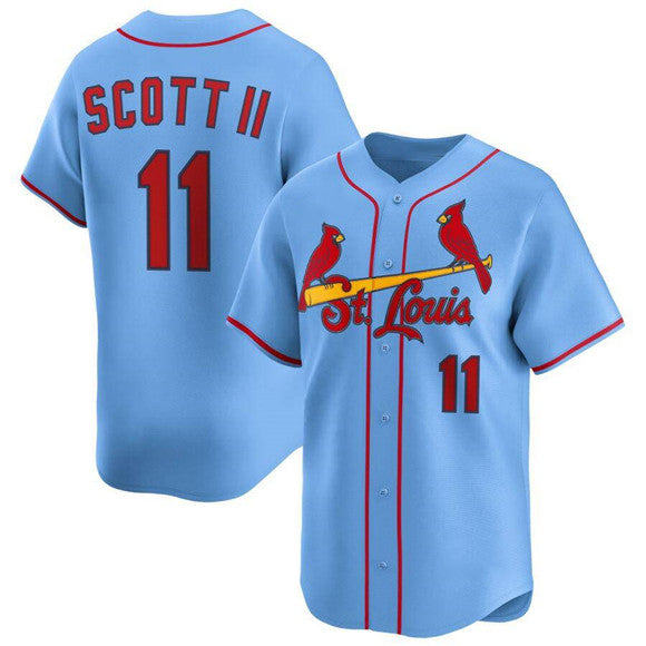 St. Louis Cardinals #11 Victor Scott II Light Blue MWATKINS Alternate Limited Stitched Jersey