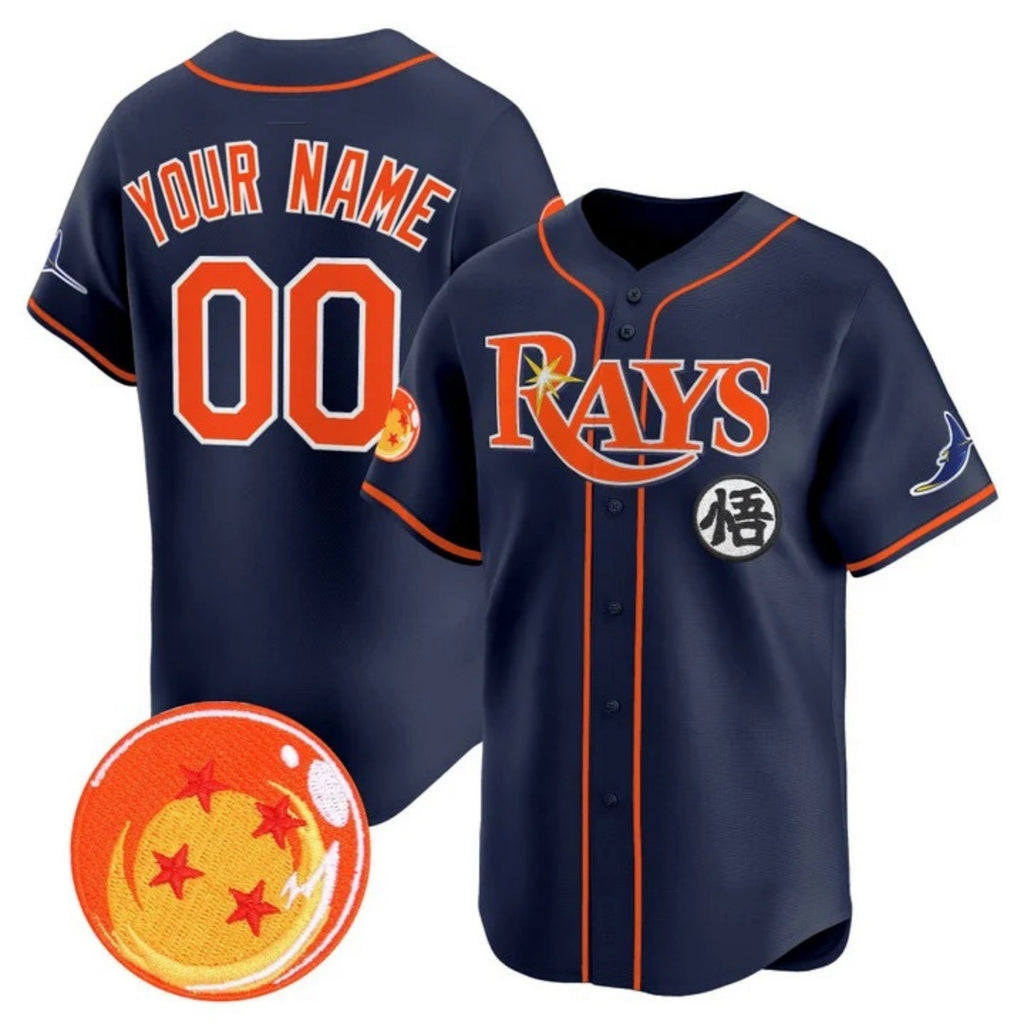 Custom Tampa Bay Rays x Dragon Ball Navy MWATKINS Vapor Premier Limited Jersey - All Stitched