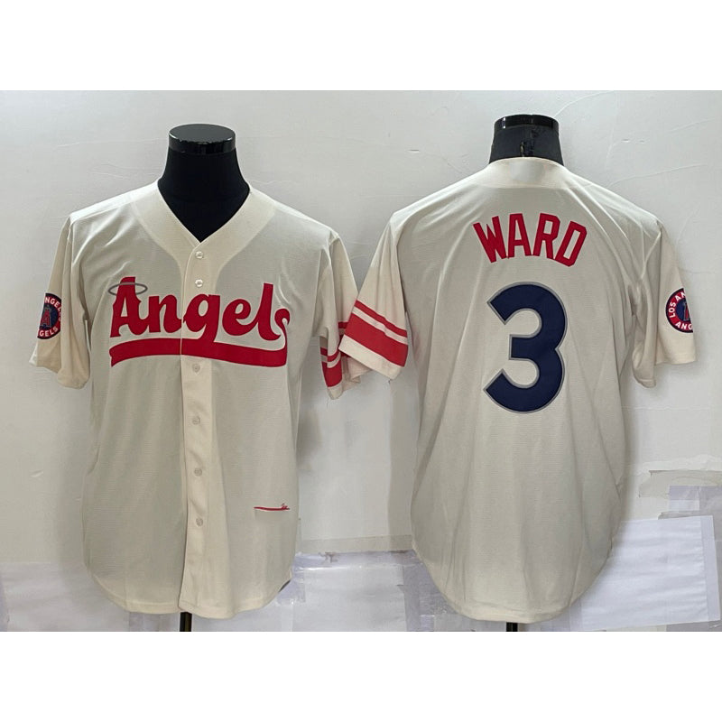 Los Angeles Angels #3 Taylor Ward Cream MWATKINS 2022 City Connect Cool Base Stitched Jersey
