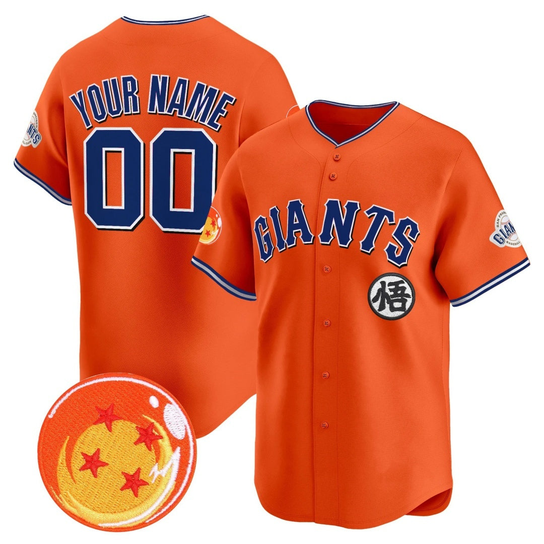 Custom San Francisco Giants x Dragon Ball Orange MWATKINS Vapor Premier Limited Jersey - All Stitched