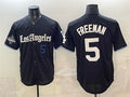 Los Angeles Dodgers #5 Freddie Freeman Black MWATKINS 2025 World Series Champions Patch 'Gothic Edition' Vapor Premier Limited Stitched Jersey
