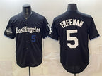 Los Angeles Dodgers #5 Freddie Freeman Black MWATKINS 2025 World Series Champions Patch 'Gothic Edition' Vapor Premier Limited Stitched Jersey