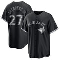 Toronto Blue Jays #27 Vladimir Guerrero Jr. Black MWATKINS Lights Out Limited Stitched Jersey