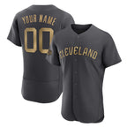 Custom Cleveland Guardians Active Player Charcoal MWATKINS 2022 All-Star Flex Base Stitched Jersey