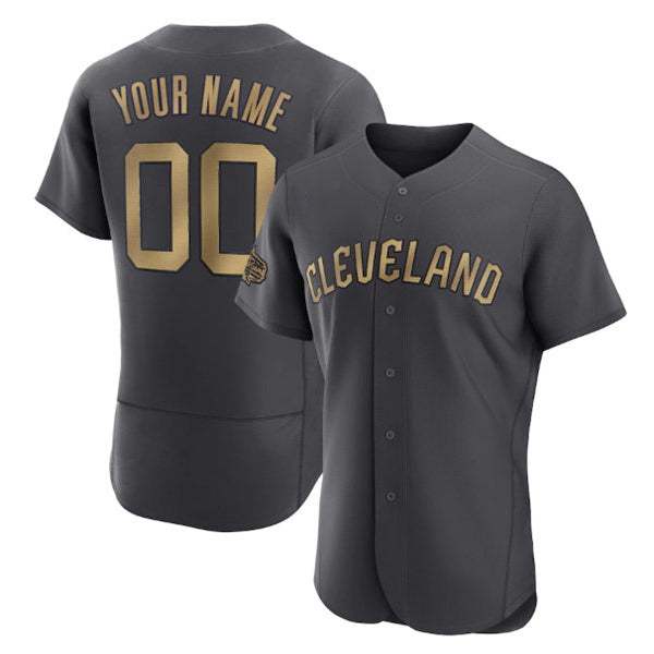 Custom Cleveland Guardians Active Player Charcoal MWATKINS 2022 All-Star Flex Base Stitched Jersey