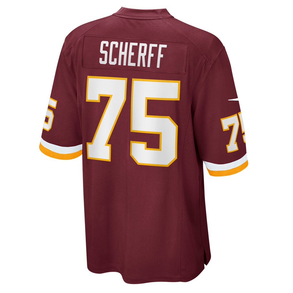 W.Football Team #75 Brandon Scherff Burgundy MWATKINS Game Player Jersey