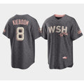 Washington Nationals #8 Carter Kieboom 2022 Grey MWATKINS City Connect Cherry Blossom Cool Base Stitched Jersey