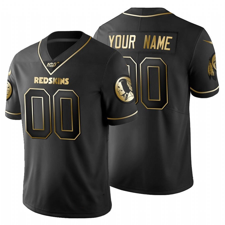 Custom W.Redskins Black Golden MWATKINS Limited 100 Jersey