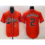 Houston Astros #2 Alex Bregman Number Orange MWATKINS With Patch Cool Base Stitched Jersey
