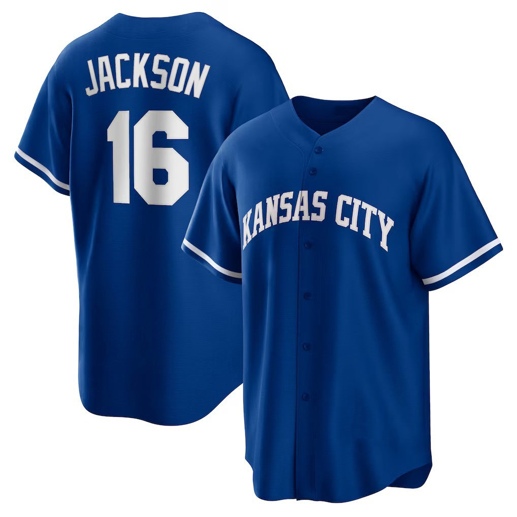Kansas City Royals #16 Bo Jackson Rush Blue MWATKINS Alternate 2 Replica Jersey