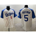 Los Angeles Dodgers #5 Freddie Freeman White Royal MWATKINS 2025 Tokyo Series Limited Stitched Jersey