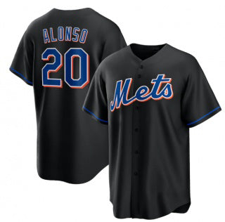 New York Mets #20 Pete Alonso Black MWATKINS 2022 Cool Base Stitched Jersey