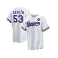 Texas Rangers #53 Adolis Garc¨ªa White MWATKINS 2023 World Series Stitched Jersey