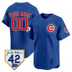 Custom Chicago Cubs 2024 Jackie Robinson Patch Vapor Premier Limited Jersey V2 ¨C Royal MWATKINS