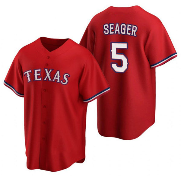Texas Rangers #5 Corey Seager Red MWATKINS Cool Base Stitched Jersey