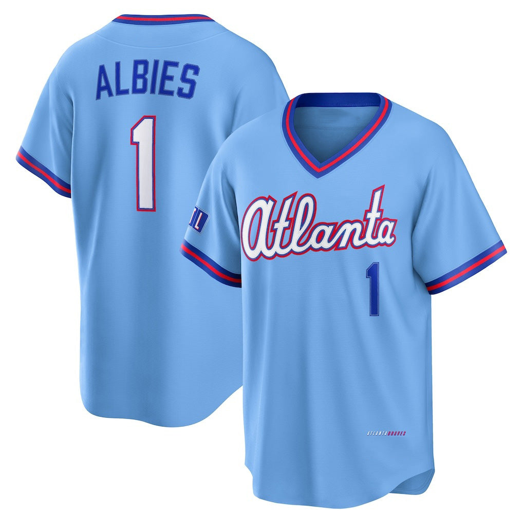 Atlanta Braves #1 Ozzie Albies Powder Blue MWATKINS 2026 City Connect Stadium Jersey