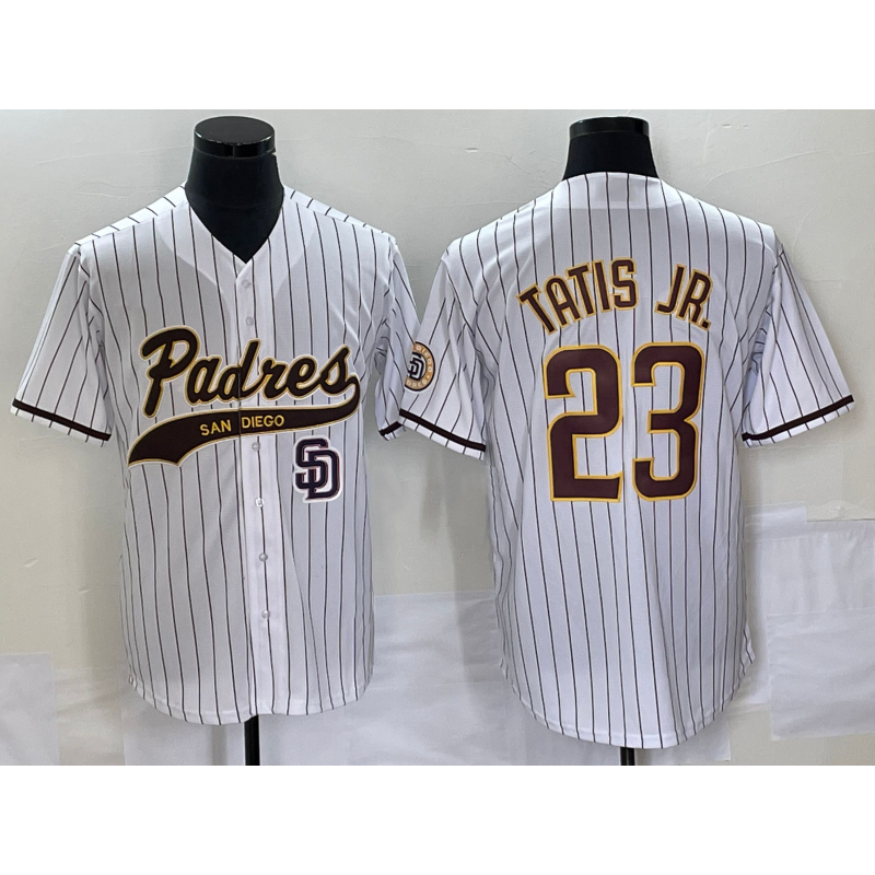 San Diego Padres #23 Fernando Tatis Jr White MWATKINS NEW 2023 Cool Base Stitched Jersey