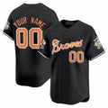 Custom Atlanta Braves Peaches n¡¯ Cream Vapor Premier Limited Jersey ¨C Black MWATKINS