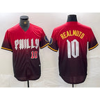 Philadelphia Phillies #10 JT Realmuto Red MWATKINS 2024 City Player Number Cool Base Jerseys