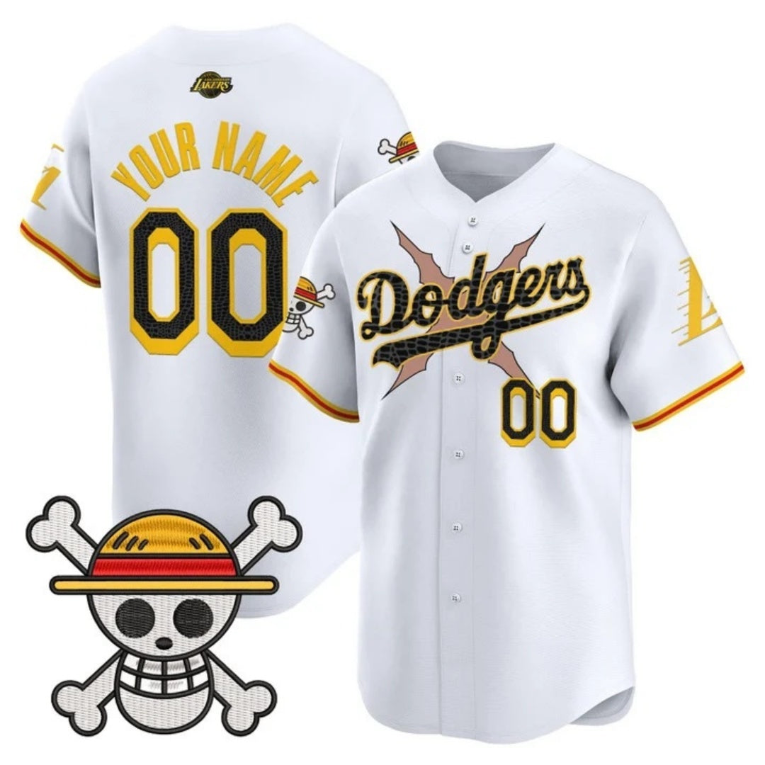 Custom Los Angeles Dodgers x One Piece x Mamba White MWATKINS Vapor Premier Limited Jersey - Stitched
