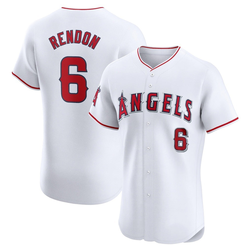 Los Angeles Angels #6 Anthony Rendon White MWATKINS Home Elite Player Jersey
