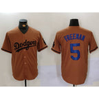 Los Angeles Dodgers #5 Freddie Freeman Olive MWATKINS Cool Base Limited Stitched Jersey
