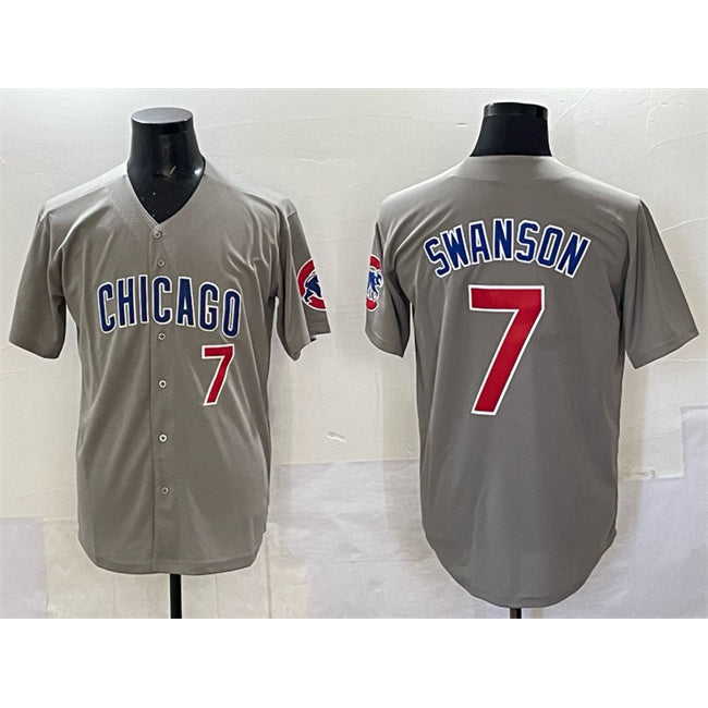Chicago Cubs #7 Dansby Swanson Gray MWATKINS Limited Stitched Jersey