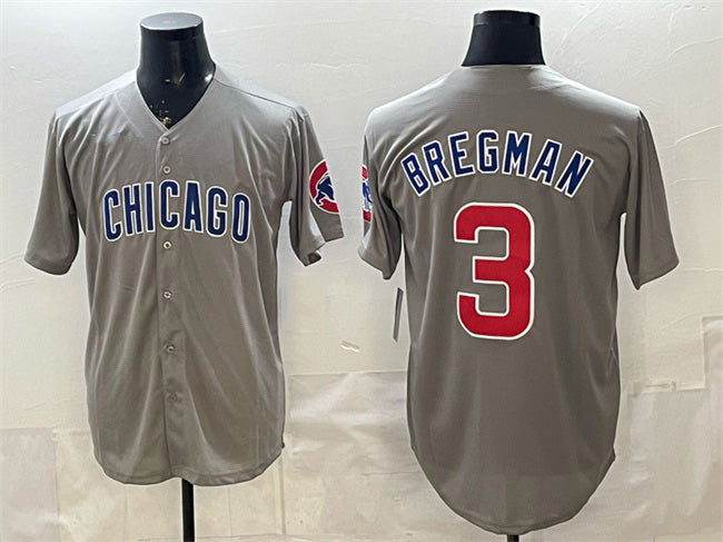 Chicago Cubs #3 Alex Bregman Grey MWATKINS Limited Stitched Jersey
