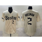 Boston Red Sox #2 Alex Bregman Cream MWATKINS Gothic Vapor Limited Stitched Jersey