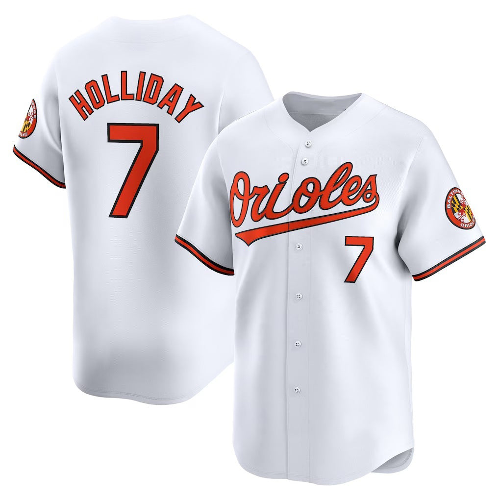 Baltimore Orioles #7 Jackson Holliday White MWATKINS Home Limited Player Jersey