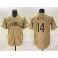 San Diego Padres #14 Tyler Wade Tan MWATKINS Cool Base Stitched Jersey