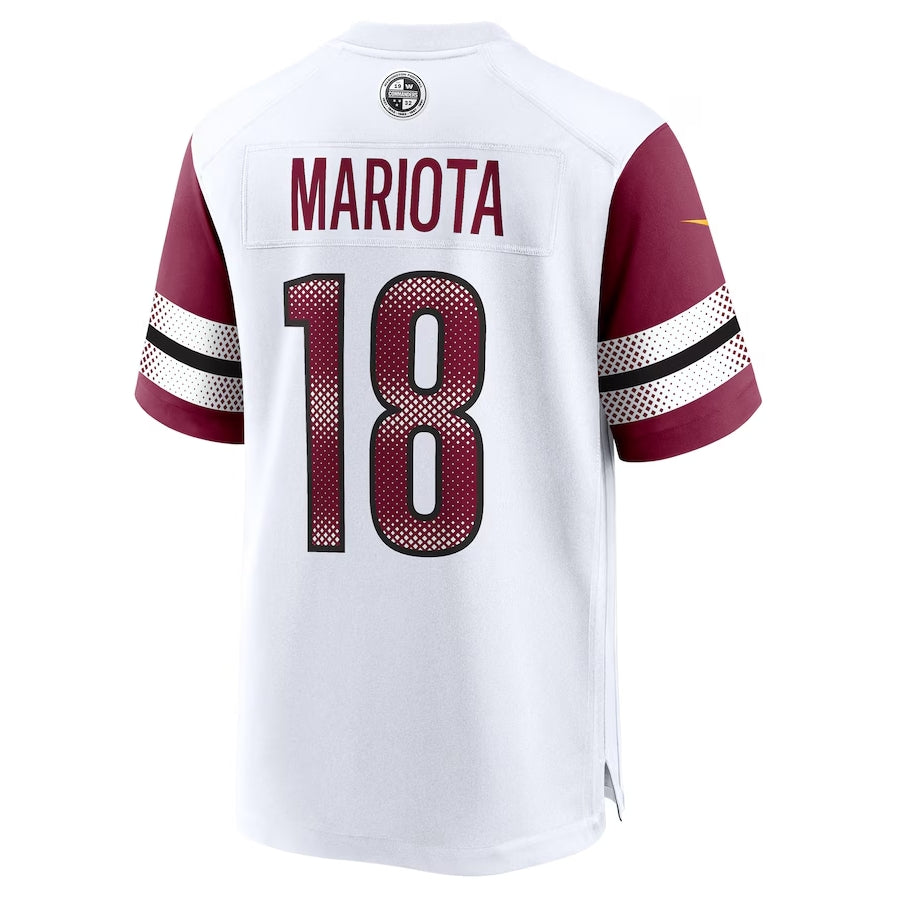 W.Commanders #18 Marcus Mariota White MWATKINS Game Jersey