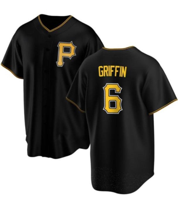 Pittsburgh Pirates #6 Konnor Griffin Black MWATKINS Cool Base Stitched Jersey
