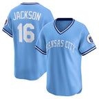 Kansas City Royals #16 Bo Jackson Light Blue MWATKINS Throwback Cooperstown Collection Limited Jersey