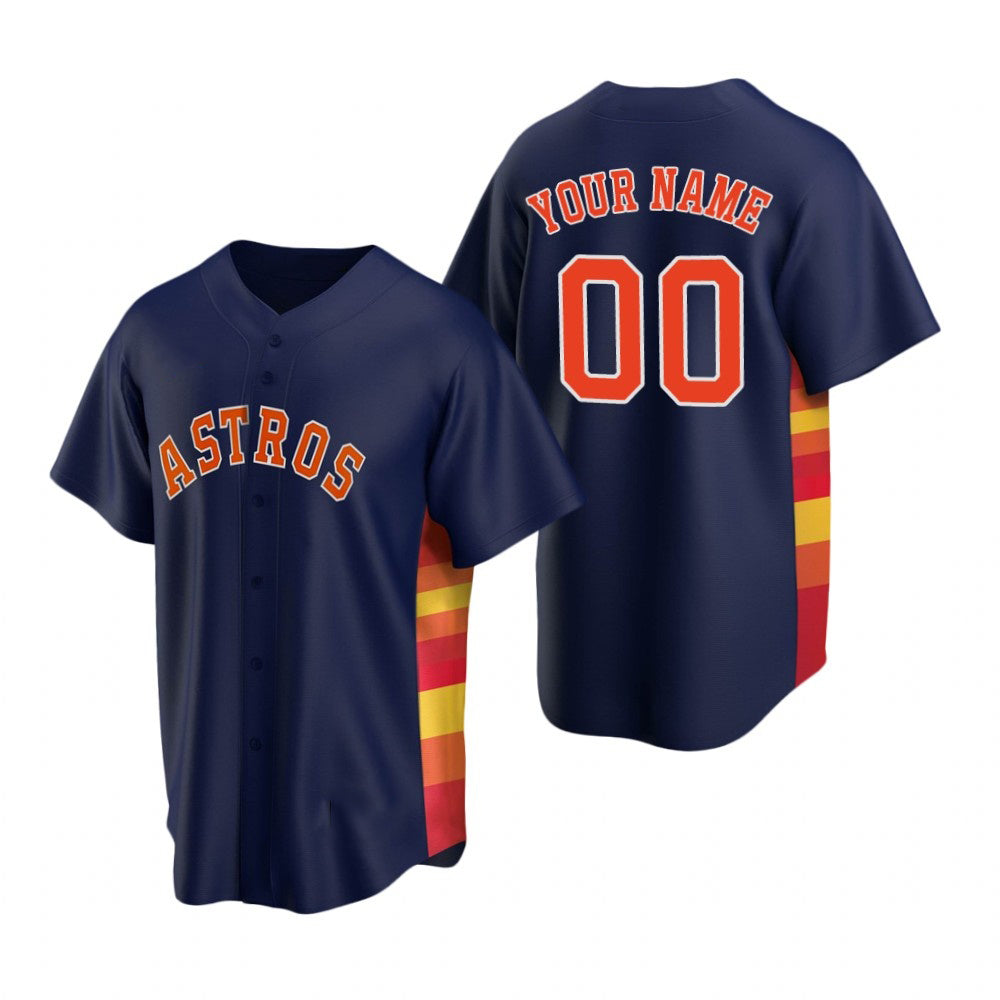 Custom Houston Astros Navy MWATKINS Stitched Cool Base Jersey