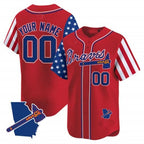 Custom Atlanta Braves 2024 Independence Day Vapor Premier Limited Jersey V2 ¨C Red MWATKINS
