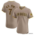 San Diego Padres #7 Ha Seong Kim White MWATKINS Stitched Cool Base Brown Jersey