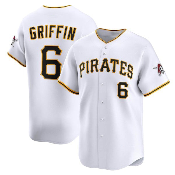 Pittsburgh Pirates #6 Konnor Griffin White MWATKINS Home Limited Jersey