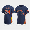 Houston Astros #34 Nolan Ryan Navy MWATKINS 60th Anniversary Flex Base Stitched Jersey