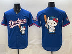 Los Angeles Dodgers Team Big Logo Royal MWATKINS Hello Kitty Night 2025 World Series Champions Patch Stitched Jersey