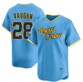 Milwaukee Brewers #28 Andrew Vaughn Powder Blue MWATKINS City Connect Limited Stitched Jersey