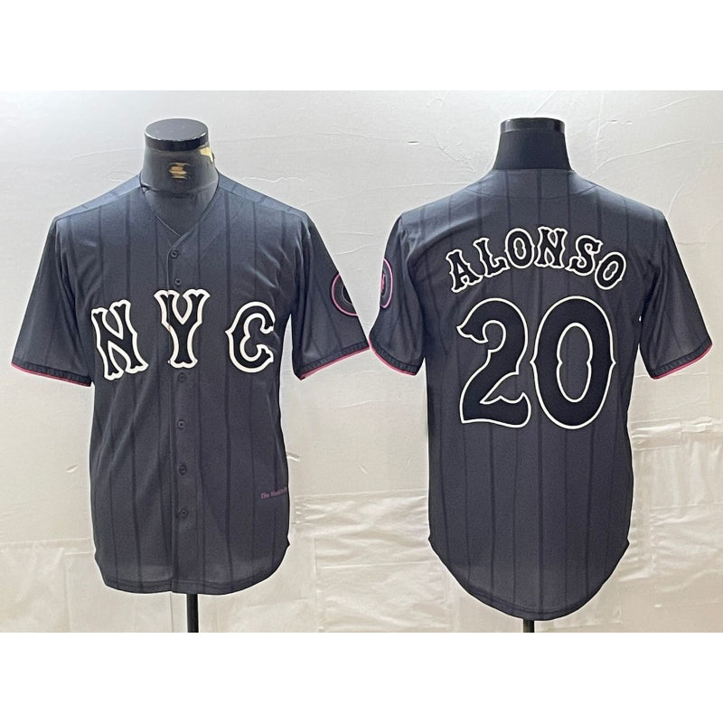 New York Mets #20 Pete Alonso Grey MWATKINS 2024 City Connect Cool Base Stitched Jersey