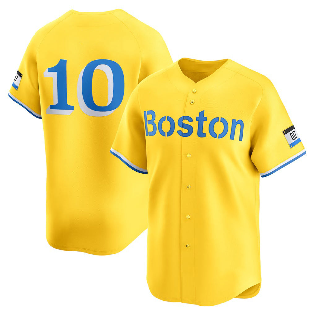 Boston Red Sox #10 Trevor Story Gold MWATKINS City Connect Limited Player Jersey