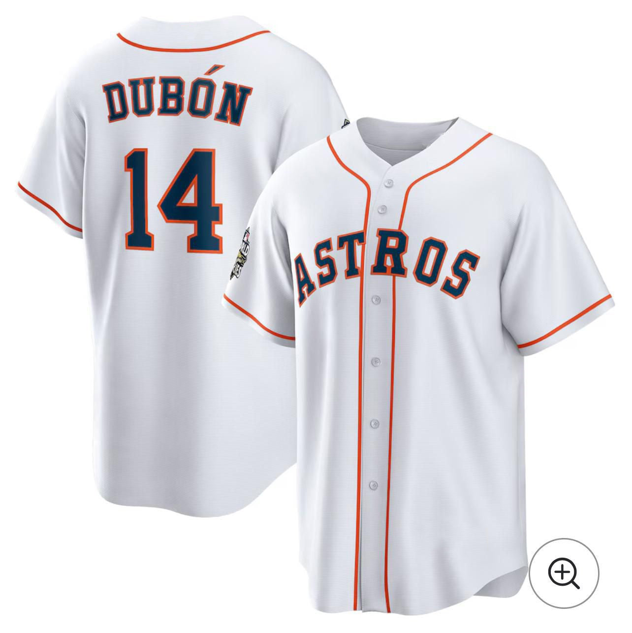 Houston Astros #14 Mauricio Dub¨®n White MWATKINS Home Jersey