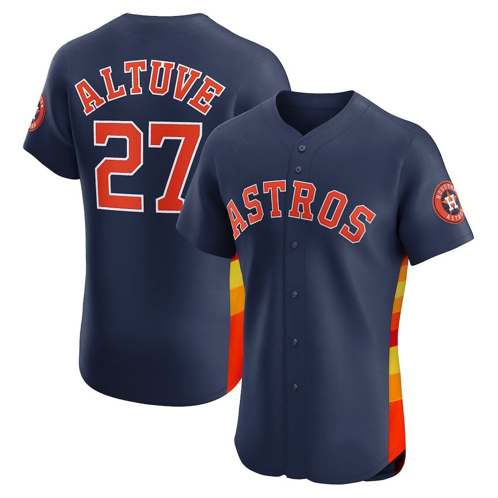 Houston Astros #27 Jose Altuve Navy MWATKINS Alternate 2 Elite Player Jersey