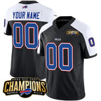 Custom B.Bills Active Player Black White MWATKINS 2023 F.U.S.E. AFC East Champions Ptach Stitched Jersey